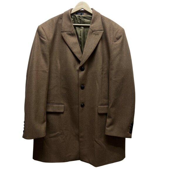 Coofandy Brown 3 Button Wool Feel Overcoat - Picture 3 of 8